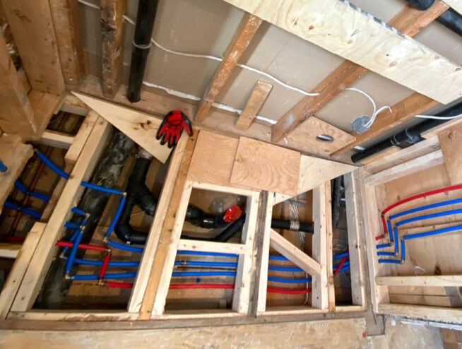 commercial plumbing job piping