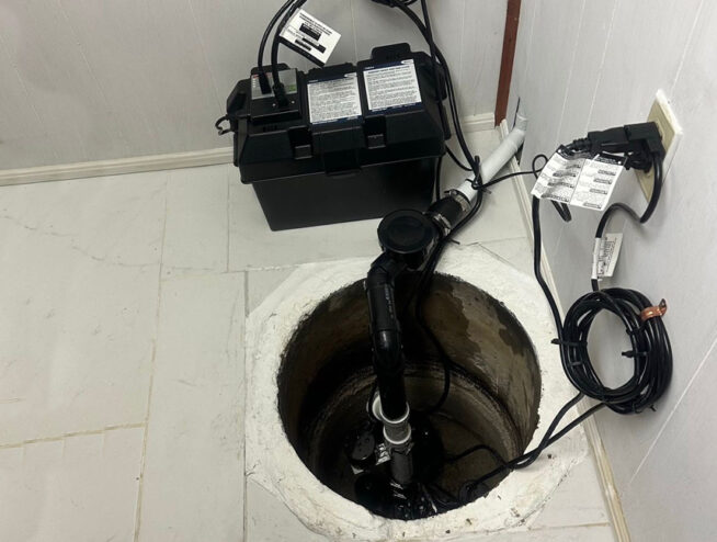 commercial plumbing job sump pump