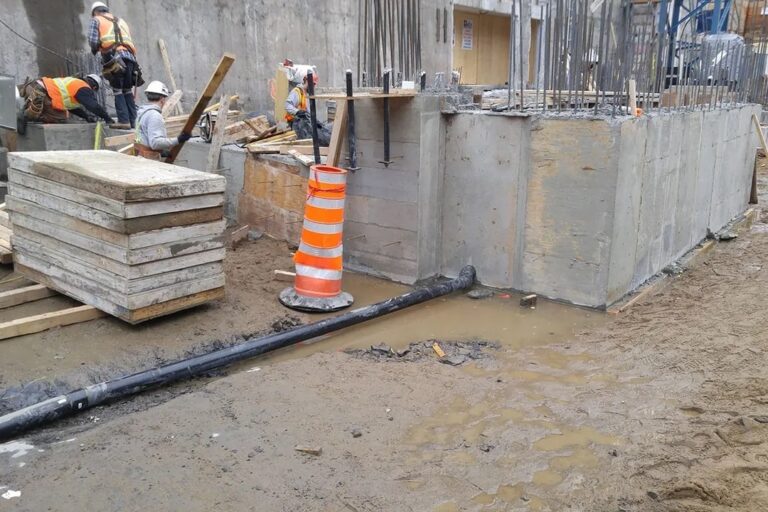 construction and plumbing site concrete slabs